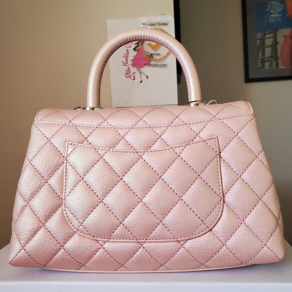 Chanel coco handle iridescent pink mini caviar rainbow and silver hard ware - Picture 4 of 11